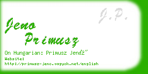 jeno primusz business card